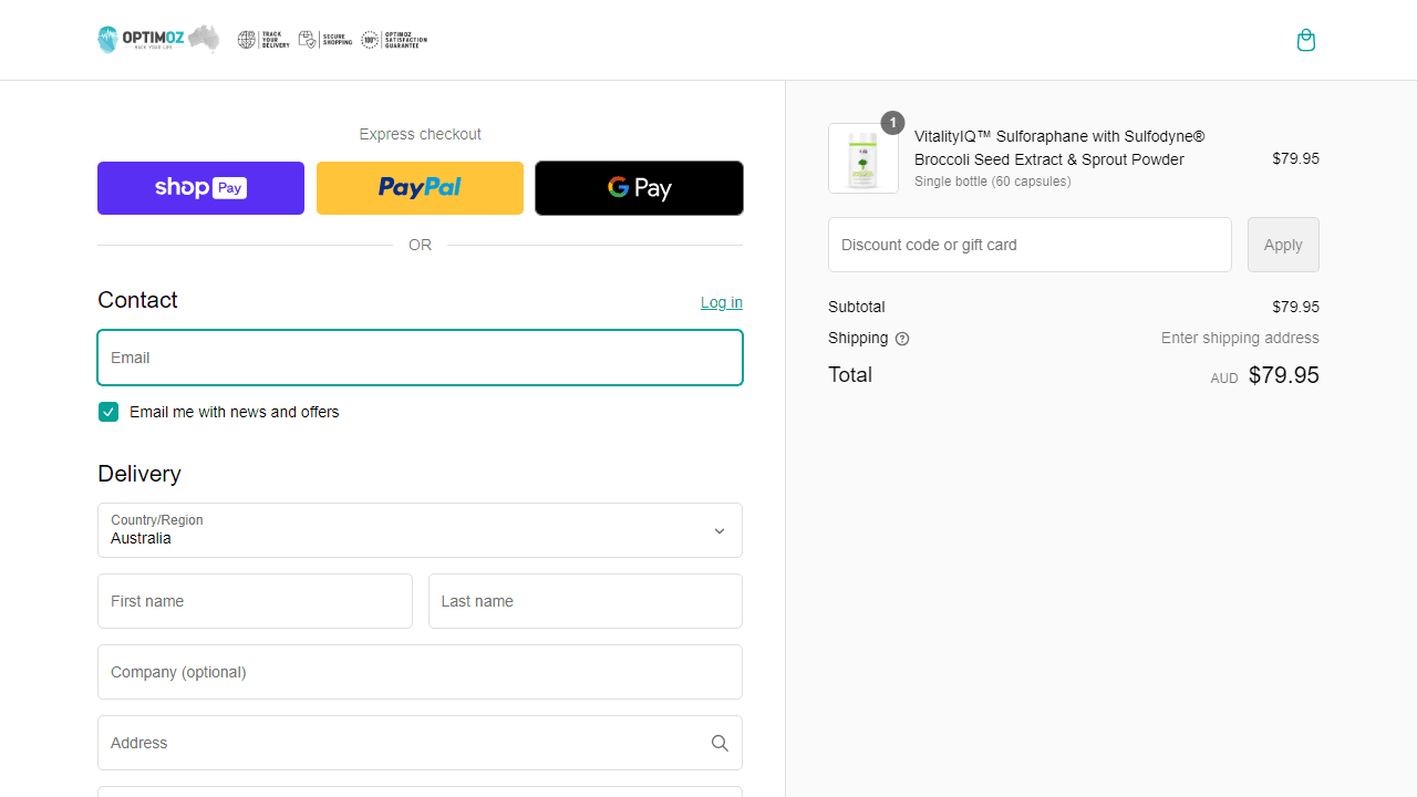 How to apply Optimoz coupon code